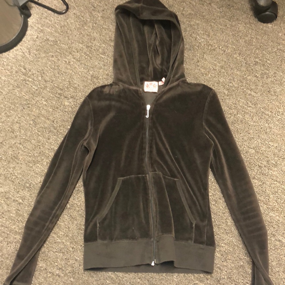 Brown juicy couture velour zip up jacket
